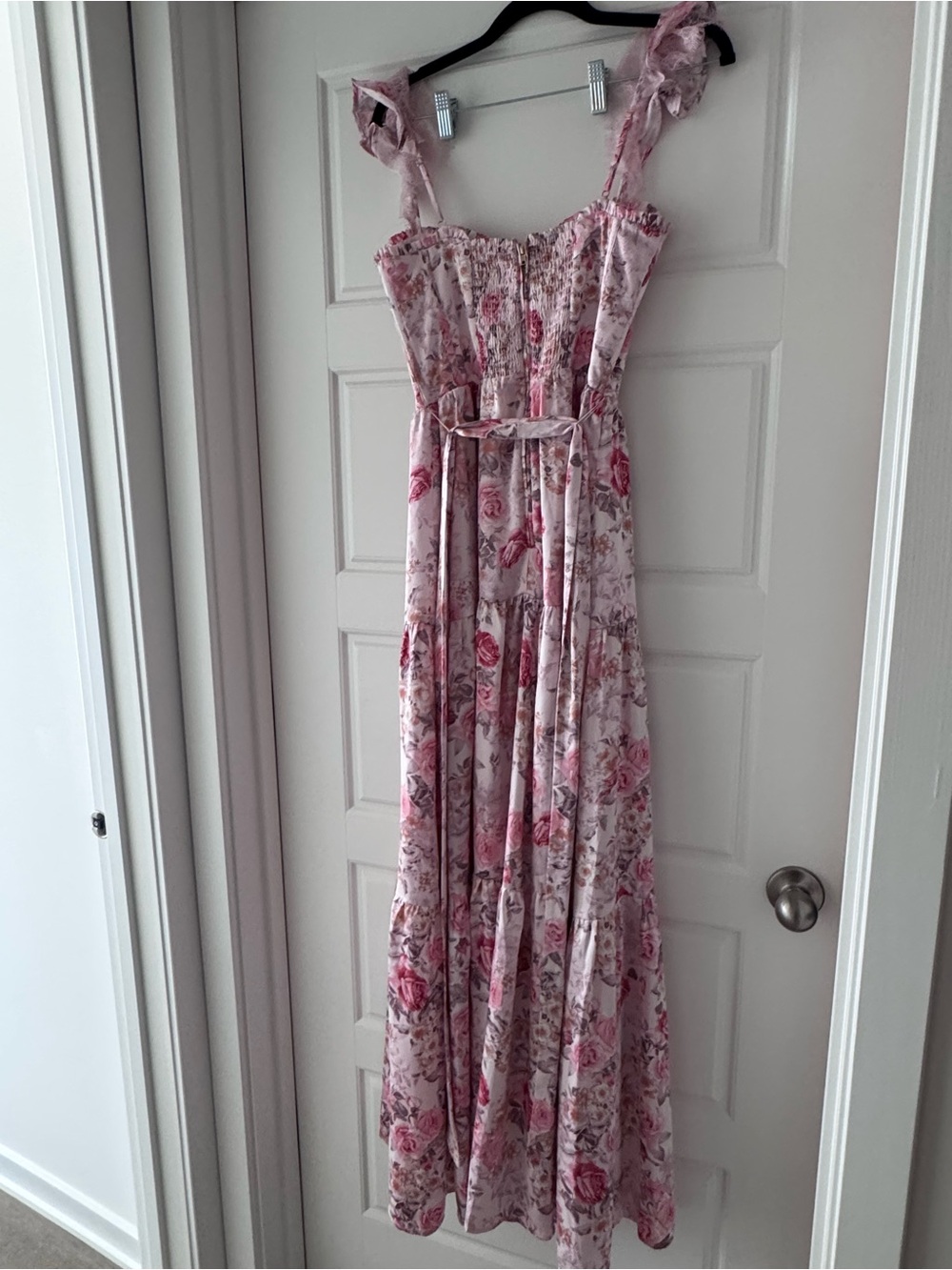 Altar'd State Pink Floral Ruffled-Strap Maxi Dress - Picture 7 of 8